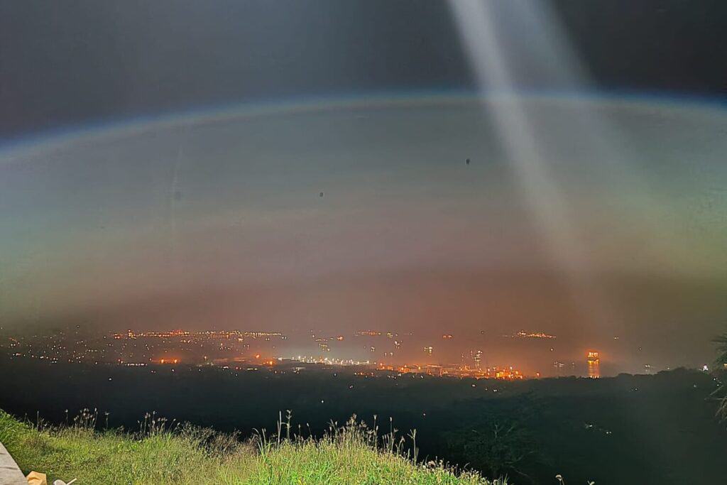 Kalaluma Heights at night with the view of the city lights