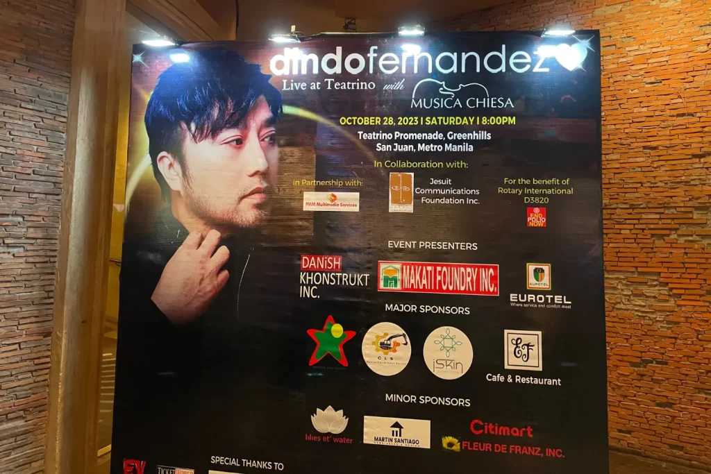 Dindo Fernandez Live at Teatrino with Musica Chiesa: A Sold-Out Success