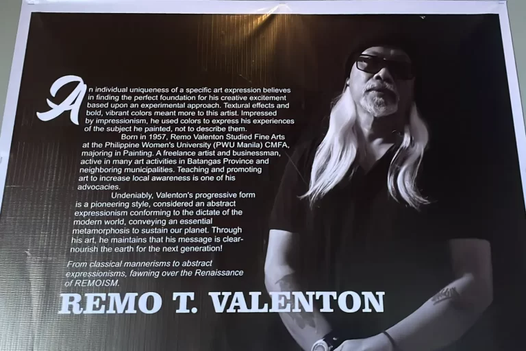 A poster of Remo Valenton at his exhibition entitled REMOISM