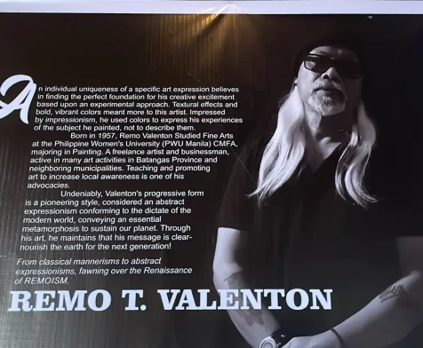 A poster of Remo Valenton at his exhibition entitled REMOISM